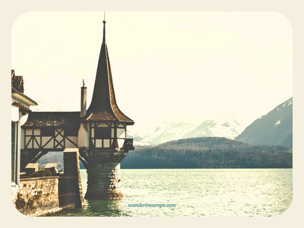 View from Oberhofen Castle’s Water Tower in Thun, Switzerland