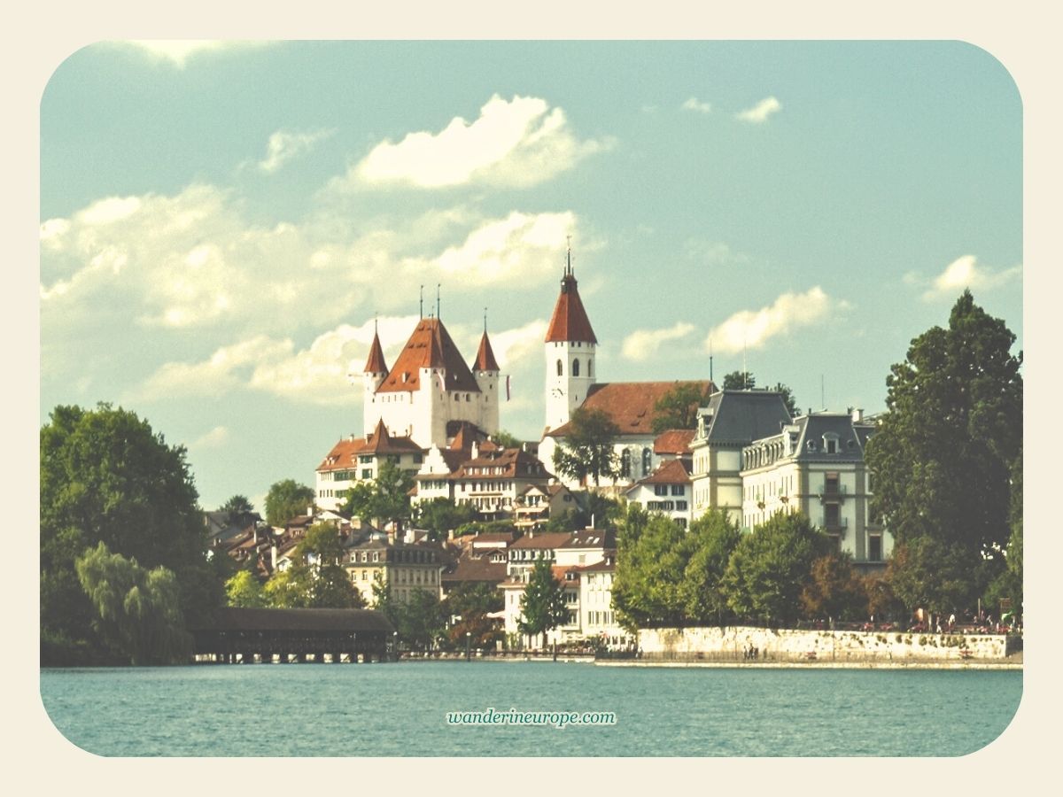 View of Thun Castle from Aare River, Switzerland