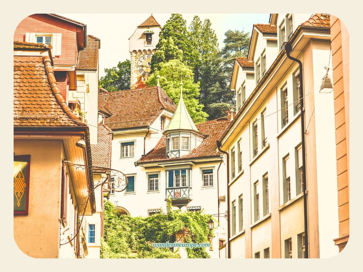 View of the neighborhood near Zytturm in Lucerne, Switzerland