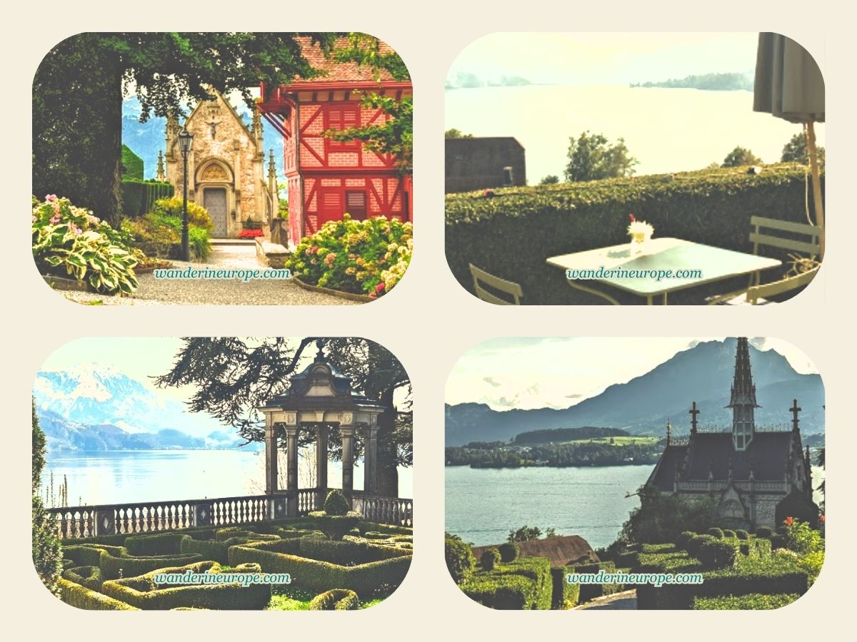 Views from Meggenhorn Castle grounds in Lucerne, Switzerland