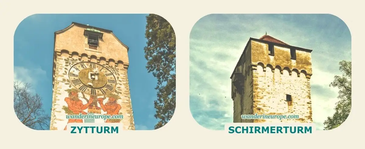 Zytturm and Schirmerturm of Musegg Wall in Lucerne, Switzerland