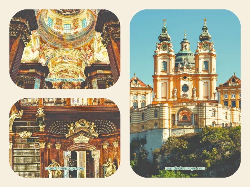 Melk Abbey, a significant historical and architectural landmark day trip destination from Vienna, Austria