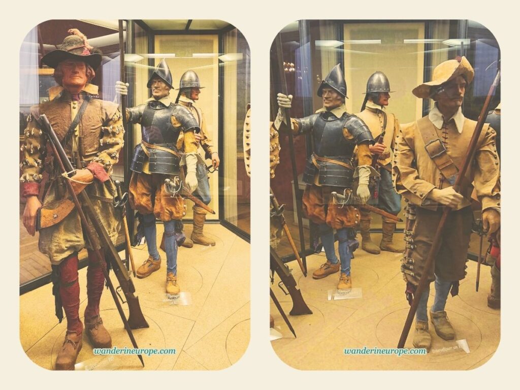 Musketeers and Pikemen mannequins in the Museum of Military History, Vienna, Austria