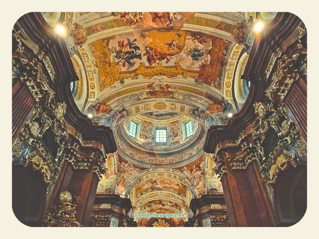 The magnificent architecture of abbey church of Melk Abbey, a day trip from Vienna, Austria