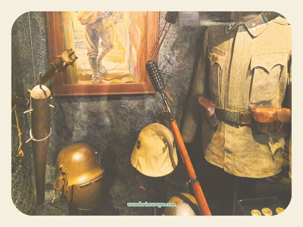 The weapons and clothes of a modern soldier, Museum of Military History, Vienna, Austria
