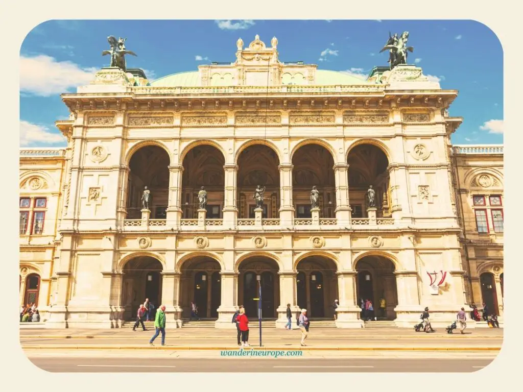 Facade of Vienna State Opera, view from Ringstrasse, Vienna, Austria