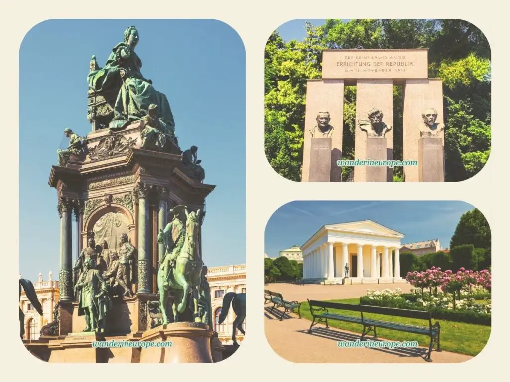Theseustempel, Republic Monument, and Maria Theresa Monument — more little gems along Ringstrasse, Vienna, Austria