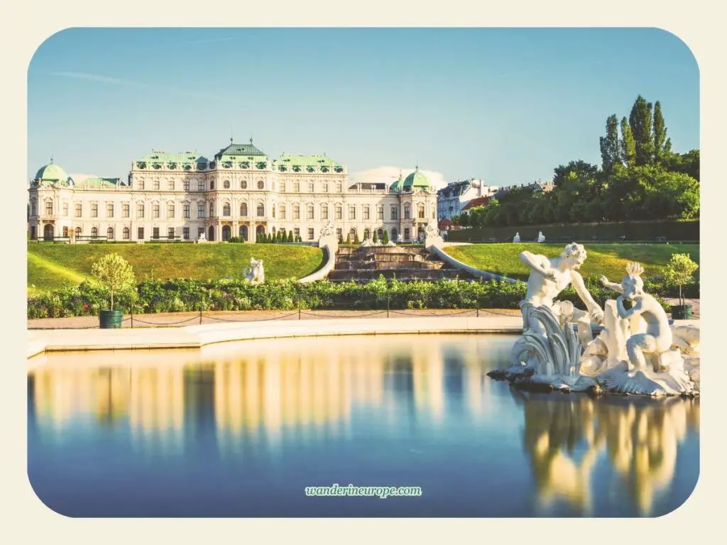 View of Upper Belvedere Palace from the garden, an architectural highlight of Vienna, Austria