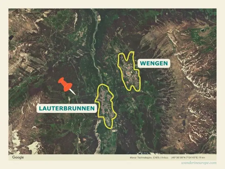Map Showing The Location Of Wengen And Lauterbrunnen In The Jungfrau Region Switzerland 768x576 